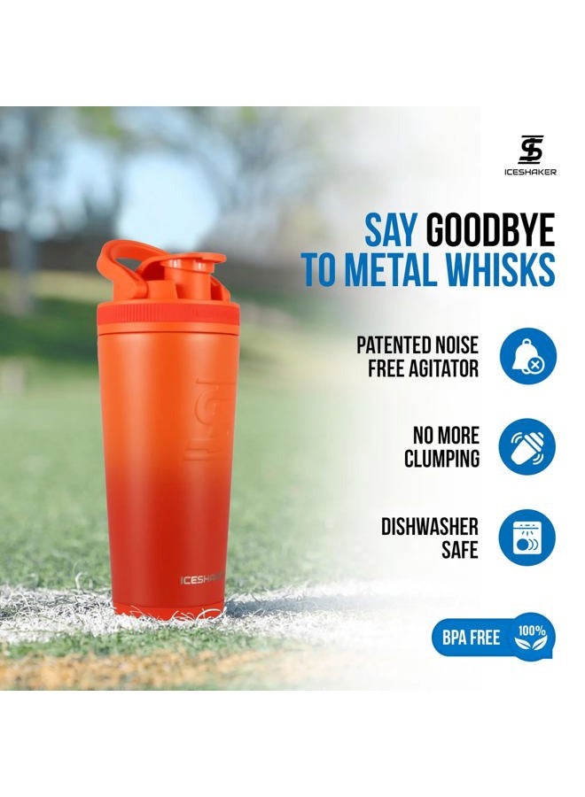 Ice Shaker Insulated Stainless Steel Shaker Bottle | 26oz, Orange Color Rush | Cold for 30+ Hours | Insulated Cup with Twist-on Agitator | Bottle for Protein Shakes, Smoothies, Cocktails - Image 4