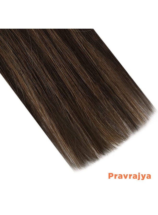 برافراجيا وصلات شعر نسائية بطول 22 بوصة، قطع شعر بني طبيعي طويل مع 5 مشابك شعر مستعار رخيص منفوش وغير متشابك للنساء والفتيات (4H27 مستقيم) - Image 5