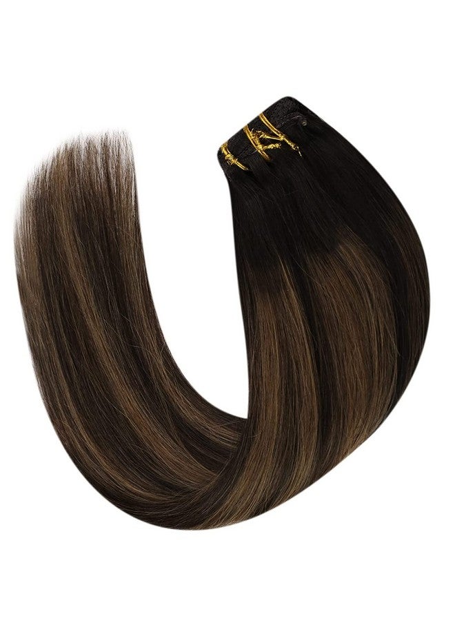 برافراجيا وصلات شعر نسائية بطول 22 بوصة، قطع شعر بني طبيعي طويل مع 5 مشابك شعر مستعار رخيص منفوش وغير متشابك للنساء والفتيات (4H27 مستقيم) - Image 1