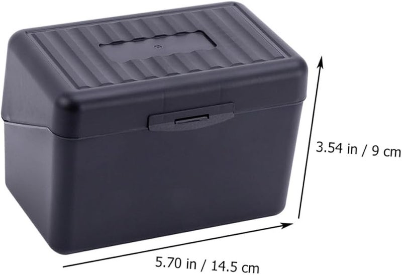 2pcs Black Plastic Business Card Holder Case Desktop Office Supplies Organizer - Image 2