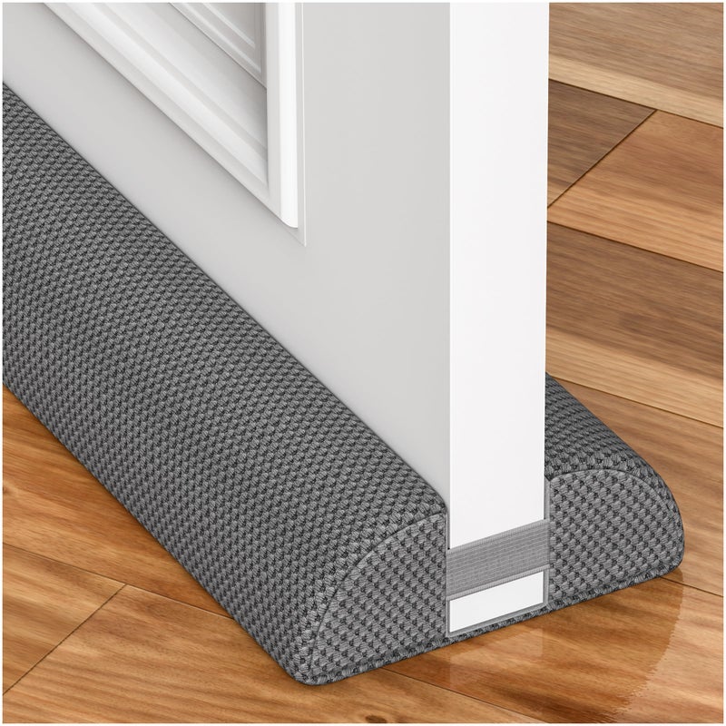 HADOR 32 Inches Door Draft Stopper - 26"-32" Adjustable, Seals 0.5"-1.7" Gaps | Blocks Drafts/Noise/Pet Hair | No Permanent Adhesive, Machine Washable, Grey - Image 1