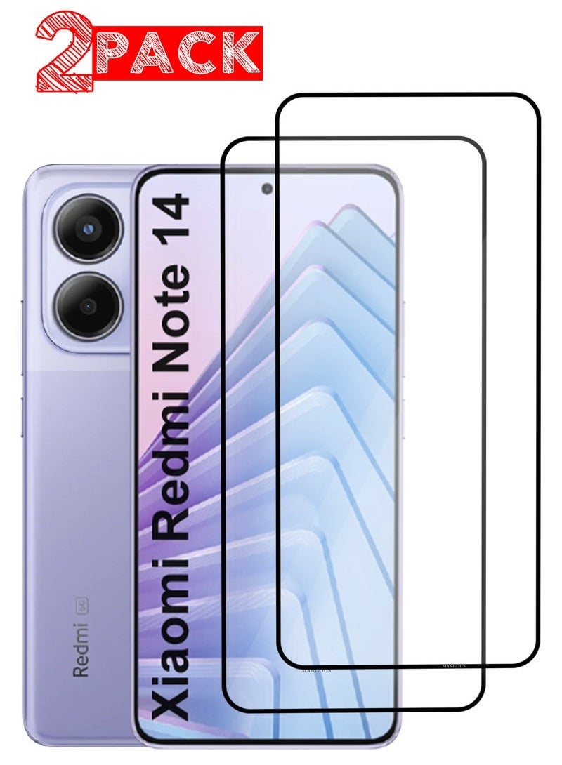 CATANES Xiaomi Redmi Note 14 2Packs Full Coverage Screen Protector Ultra HD Scratch Resistant Bubble-Free
