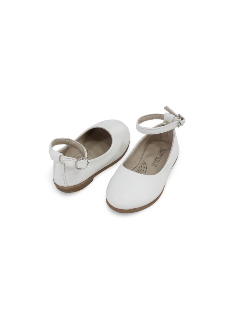 EASY Baby Girls Leather Ballerina – Matte White - Image 2