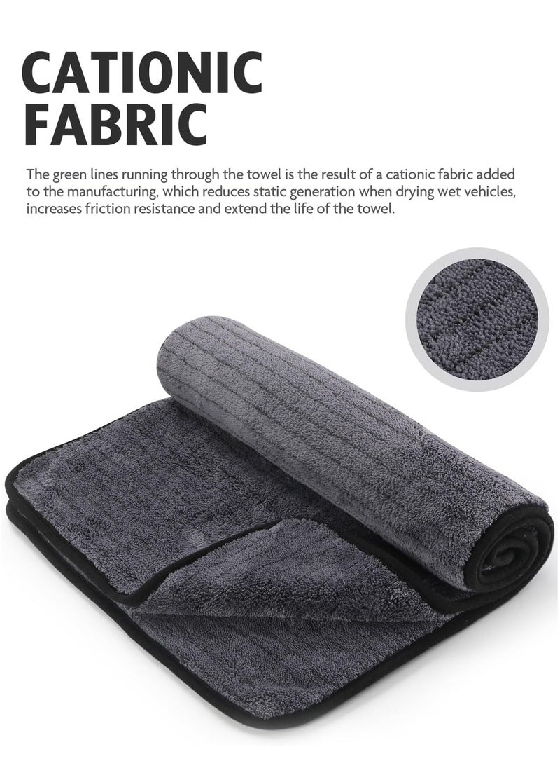 2-Pack Large Car Drying Towel, Ultra Absorbent Microfiber Cleaning Cloth with Edge, Scratch-Free, 900GSM, Plush, 16" x 24",Without Streaks and Water Spots,for Car and Home Detailing