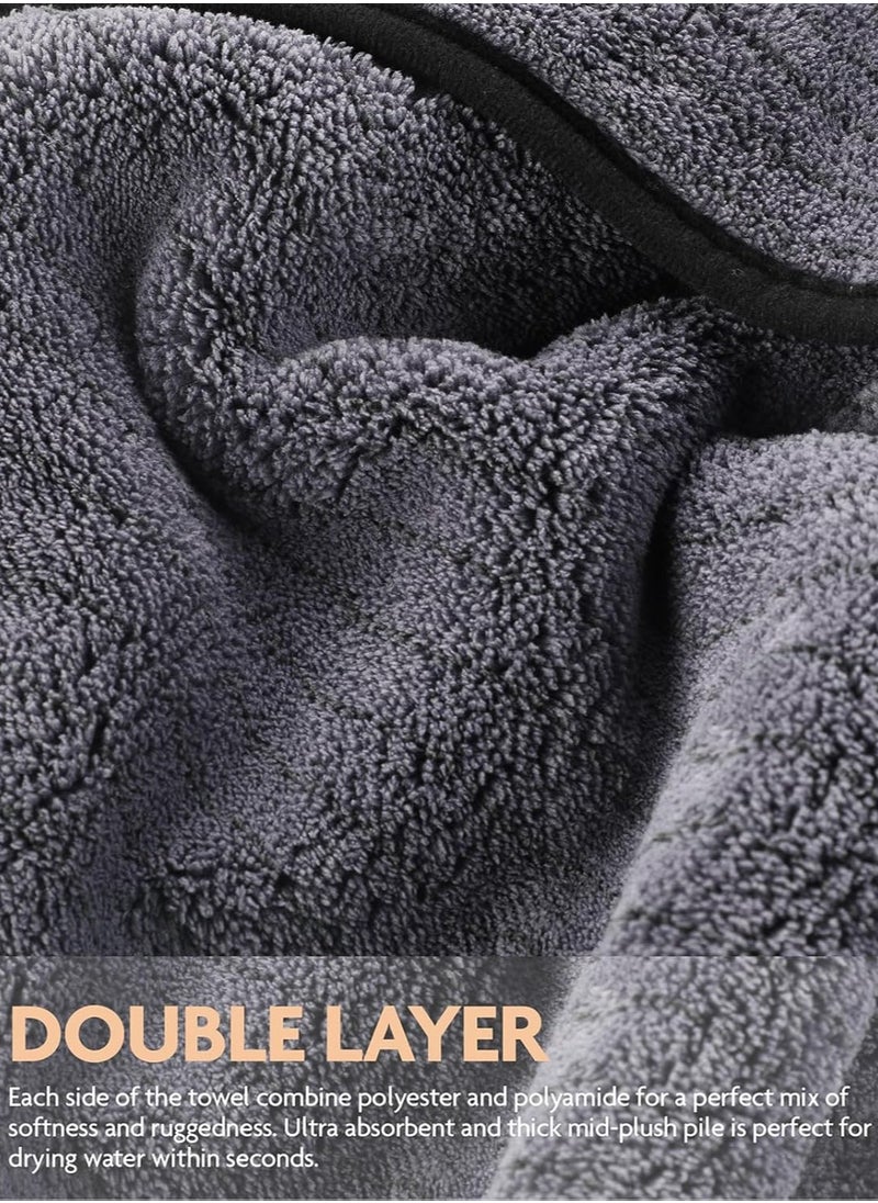 2-Pack Large Car Drying Towel, Ultra Absorbent Microfiber Cleaning Cloth with Edge, Scratch-Free, 900GSM, Plush, 16" x 24",Without Streaks and Water Spots,for Car and Home Detailing