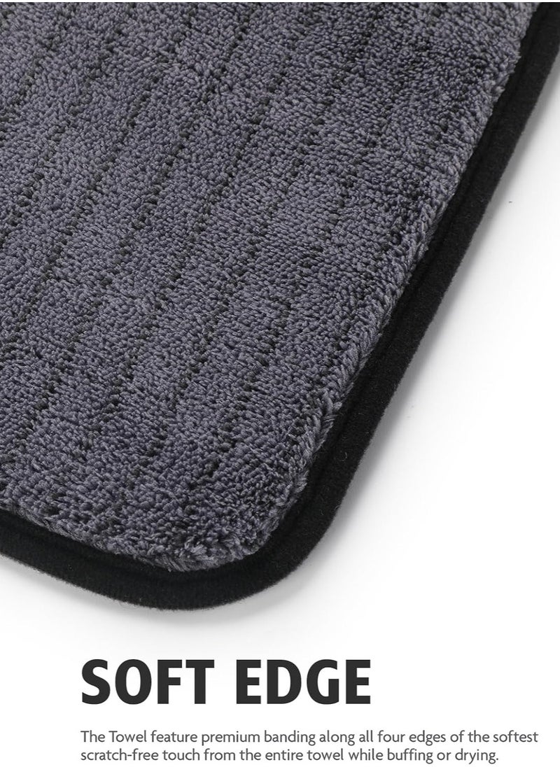 2-Pack Large Car Drying Towel, Ultra Absorbent Microfiber Cleaning Cloth with Edge, Scratch-Free, 900GSM, Plush, 16" x 24",Without Streaks and Water Spots,for Car and Home Detailing