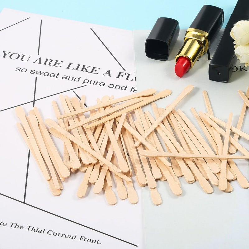 Bememo 500 Pcs Wax Sticks Eyebrow Brow Lip Nose Small Wooden Waxing Applicator Spatula Craft Sticks for Hair Face Legs Removal Spa - Image 5
