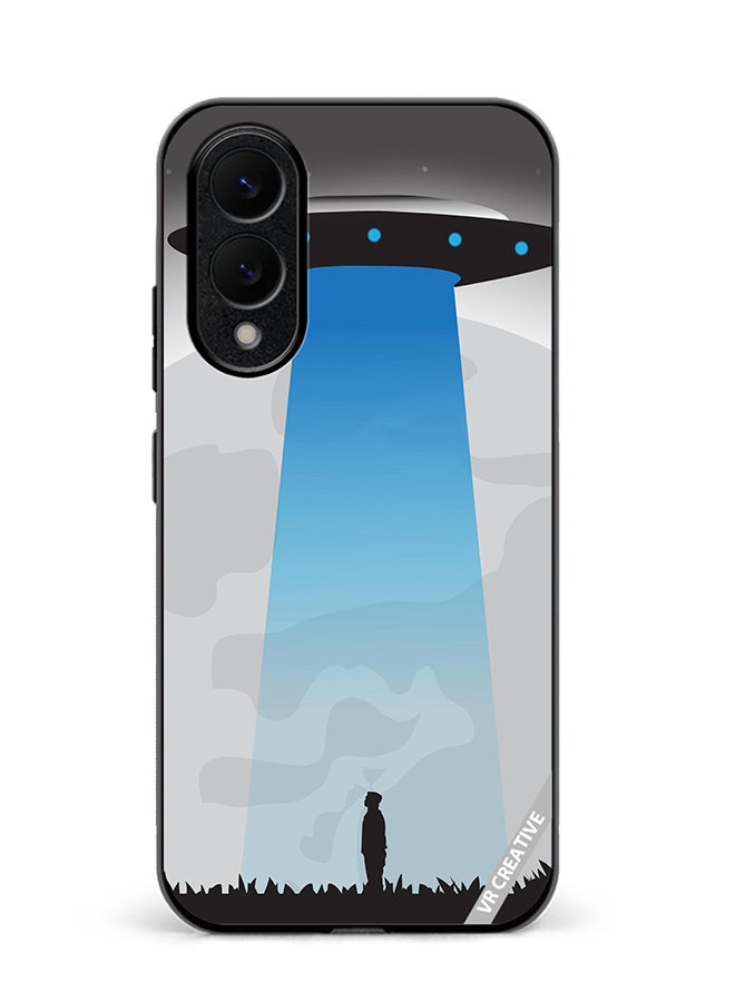 VR CREATIVE Protective Case Cover For Samsung Galaxy S25 Edge Ufo Sighting In Full Moon Design Multicolour