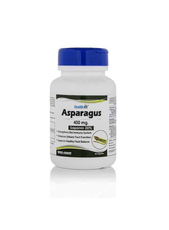Healthvit Asparagus 400mg (20% Saponin) | Improve Immune System & Urinary Tract Function | Vegan & Gluten Free | 60 Capsules - Image 1