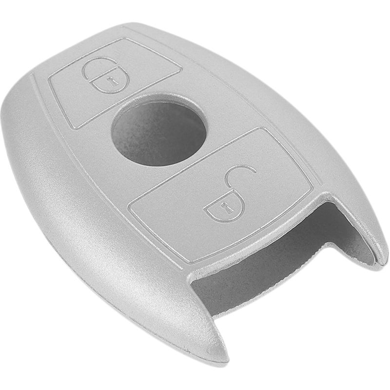Silicone Car Key Fob Cover Protective Shell Scratch Resistant Silver Color - Image 2