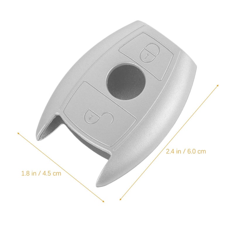 Silicone Car Key Fob Cover Protective Shell Scratch Resistant Silver Color - Image 3