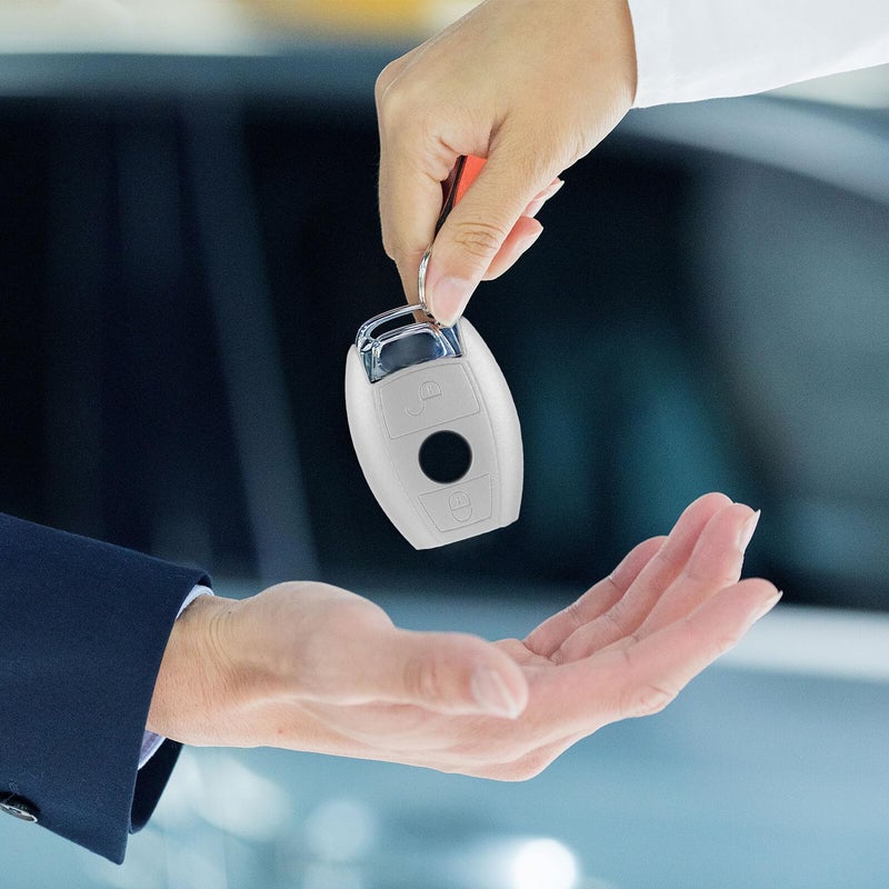Silicone Car Key Fob Cover Protective Shell Scratch Resistant Silver Color - Image 4