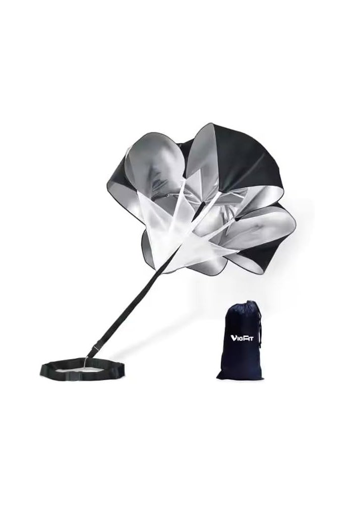 Training Parachute for Speed Training - Black and Silver Resistance Chute - Image 4