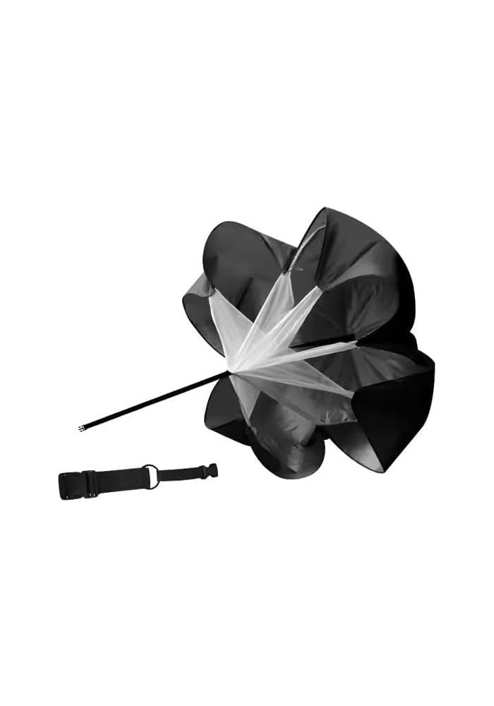 Training Parachute for Speed Training - Black and Silver Resistance Chute - Image 5