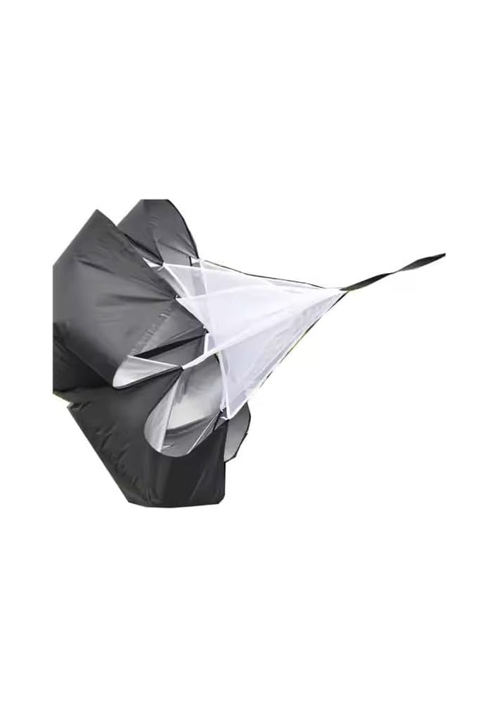 Training Parachute for Speed Training - Black and Silver Resistance Chute - Image 3