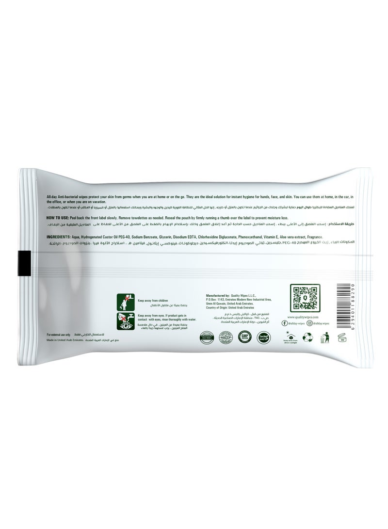 All day wipes All Day Antibacterial Wet Wipes (Multi-Purpose)-72 Count: Kills 99.9% of Germs. For Skin and Surface.Designed for everyday use, Bleach free. Keep your environment clean and germ-free. ( Pack of 2) - Image 5