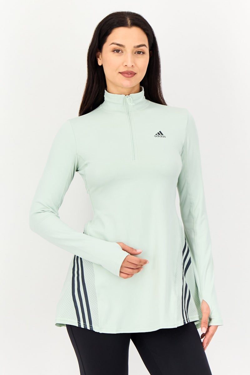 Adidas Women Sportswear Fit Long Sleeve Running Mini Dress, Light Mint Green - Image 1