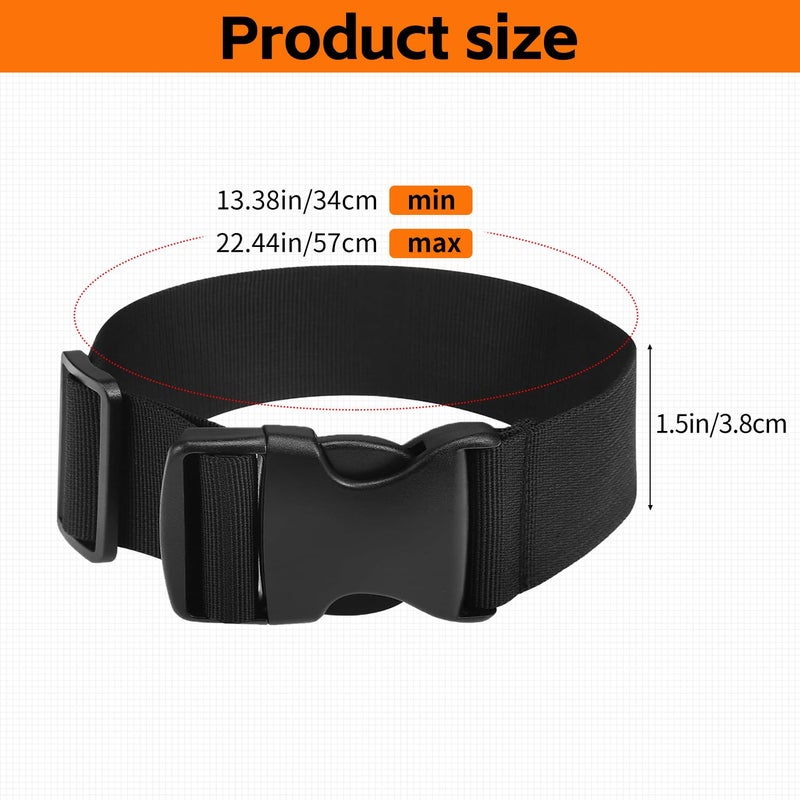 uadbau Luggage Straps for Suitcases TSA Approved, Straps with Buckles, Adjustable Luggage Connector Straps for Suitcases - Connect 3 Luggages, Fanny Pack Extender Strap (2pcs Black) - Image 3