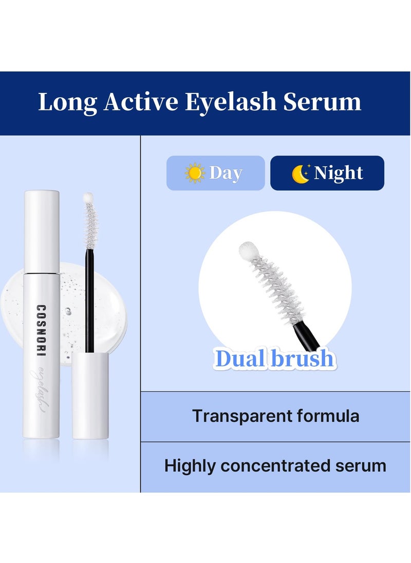 COSNORI - COSNORI Long Active Eyelash Serum - Korean Eyelash Boost Serum – Eyebrow Growth Enhancer for Longer and Thicker – Vegan, Irritation Free- Peptides, Hyaluronic Acid, 0.3 fl.oz. - Image 1
