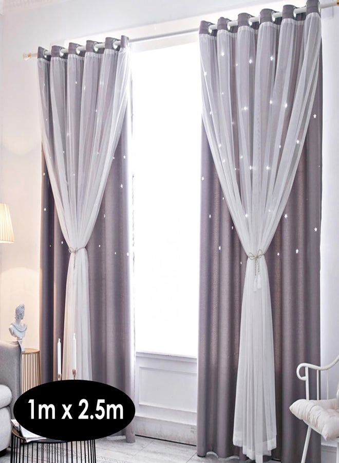 1PC Window Curtain Hollowed Out Stars Shading Curtain Drape Purdah for Home Living Room Bedroom - Image 2
