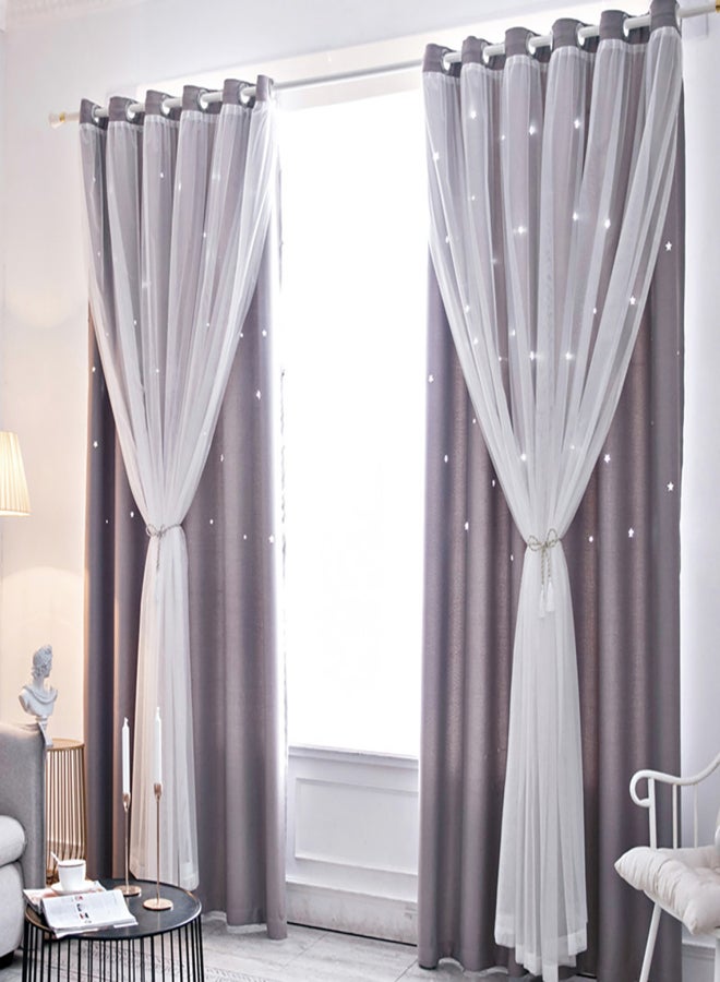 1PC Window Curtain Hollowed Out Stars Shading Curtain Drape Purdah for Home Living Room Bedroom - Image 4