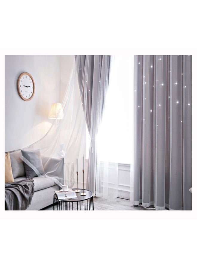 1PC Window Curtain Hollowed Out Stars Shading Curtain Drape Purdah for Home Living Room Bedroom - Image 3