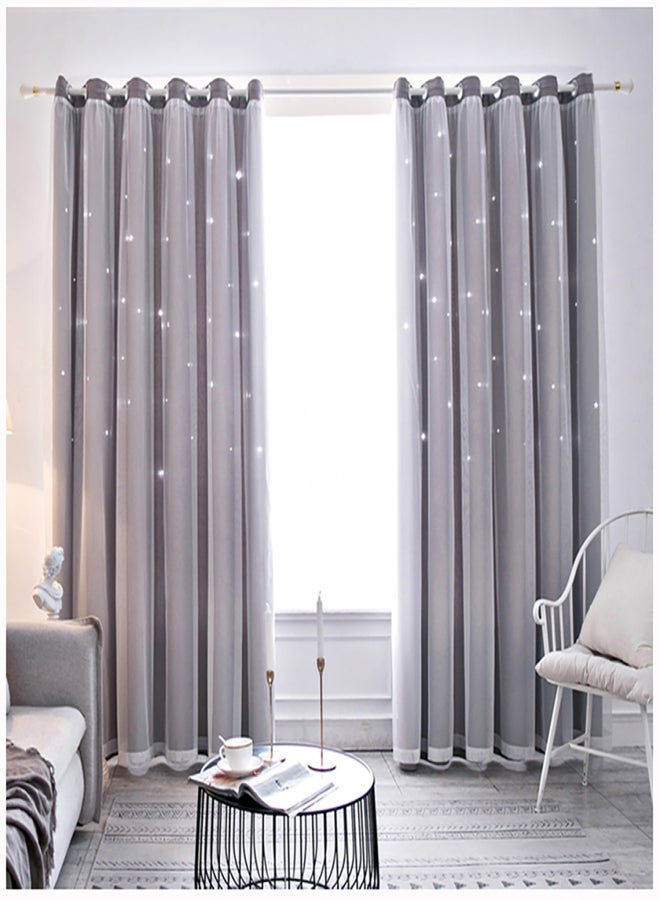 1PC Window Curtain Hollowed Out Stars Shading Curtain Drape Purdah for Home Living Room Bedroom - Image 5