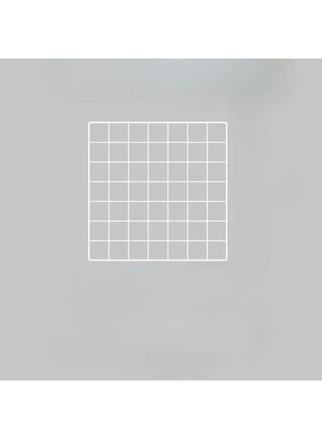 White Grid Metal Display Rack Wall Shelf Photo Jewelry Exhibition Stand - Image 1