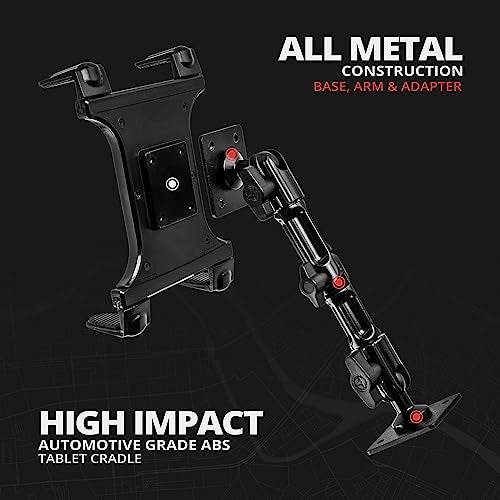 Tackform Industrial Metal Drill Base Tablet Mount [Enduro Series] - iPad Holder for Wall or Truck. ELD Mount | Compatible with iPad Mini, IPad Pro 12.9, Galaxy S, Surface Pro & Switch - Image 3