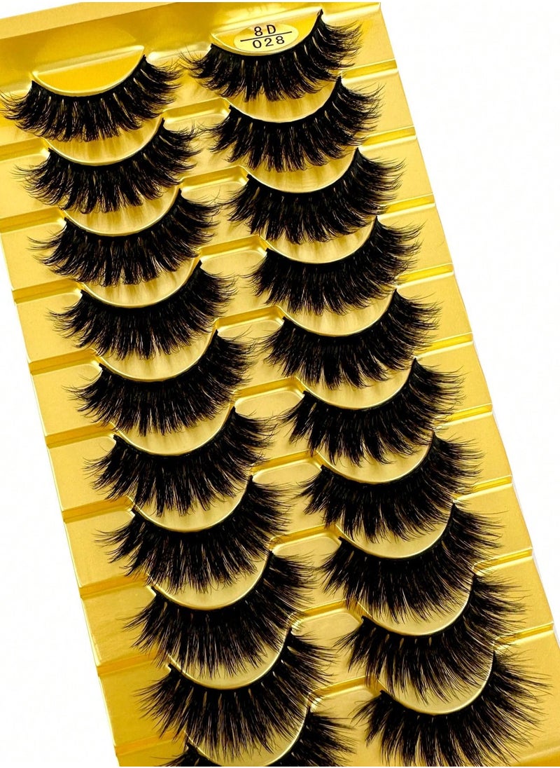Generic - （10 Pairs ）Fluffy Messy Faux False Eyelashes ，Soft  False  Lashes，Reusable Natural Eyelash Simulation Curl False Eyelash for Make up - Image 1