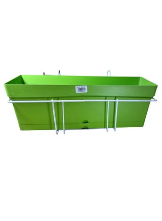 Rectangular Planter 50cm x 17cm with Built-in Saucer and Sturdy White Coated Metal Stand for Balcony Hanging - Green - pzsku/Z886F728EF5BBF37FCB03Z/45/1742953026/e0ce7dc8-980f-4f20-99b2-034cb860d559