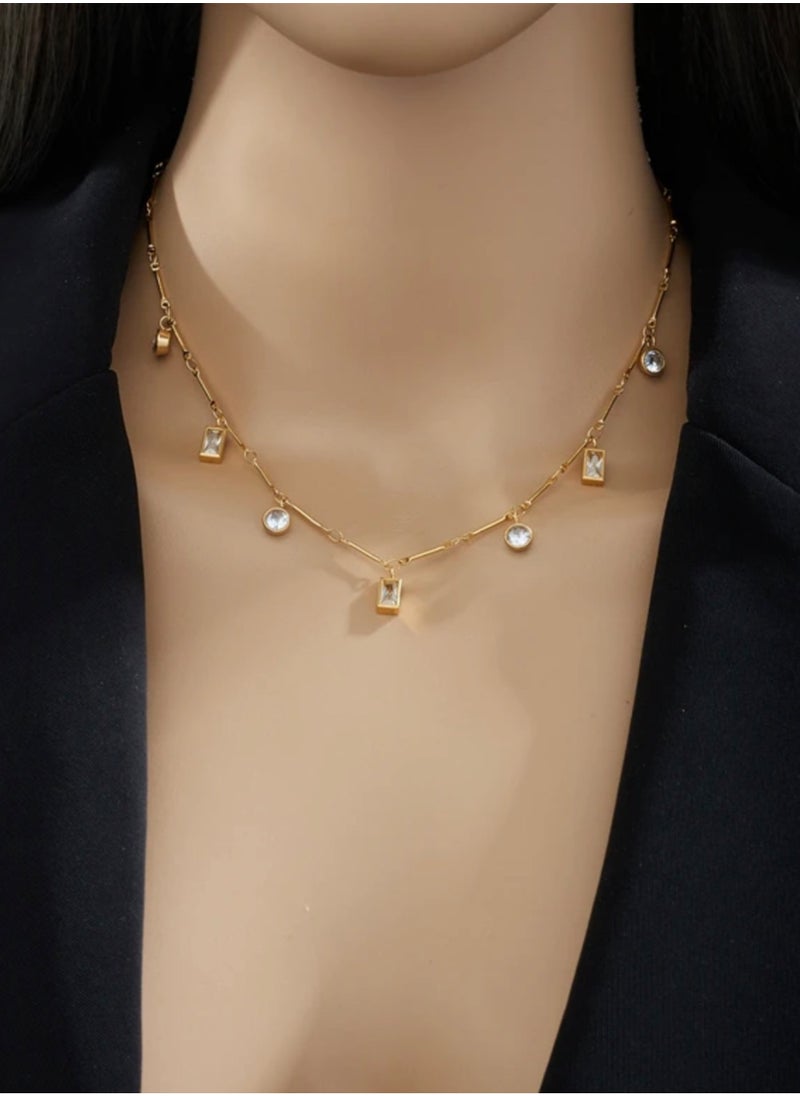 Elegance - Trendy Stainless Steel Gold Plated Necklace For Women - Image 1