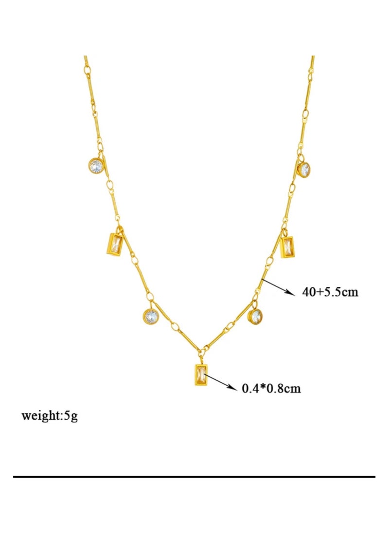 Elegance - Trendy Stainless Steel Gold Plated Necklace For Women - Image 1