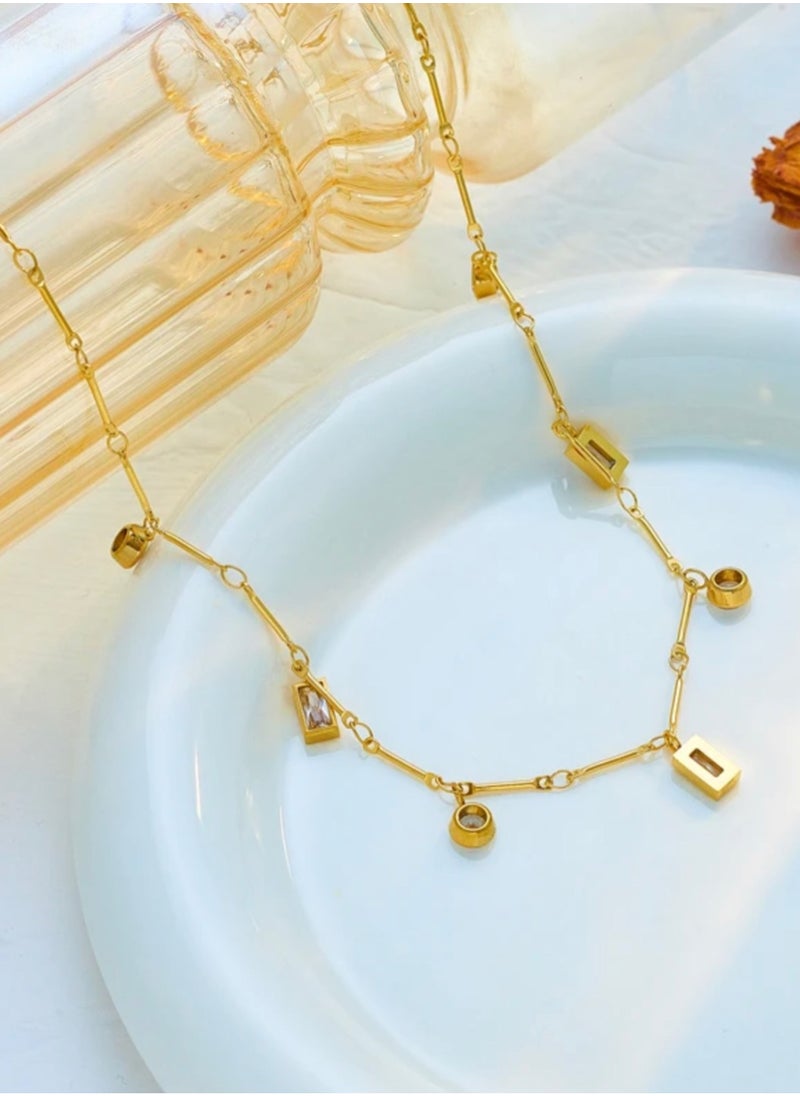 Elegance - Trendy Stainless Steel Gold Plated Necklace For Women - Image 1
