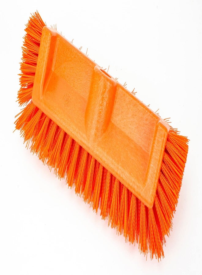SPARTA Multi-Level Tile Scrub Brush 12" Wide Brush Head, Heavy-Duty Tile Cleaning Brush with End Bristles for Commercial Tiles, Tubs and Floor, Plastic, 12 Inches, Orange - Image 2