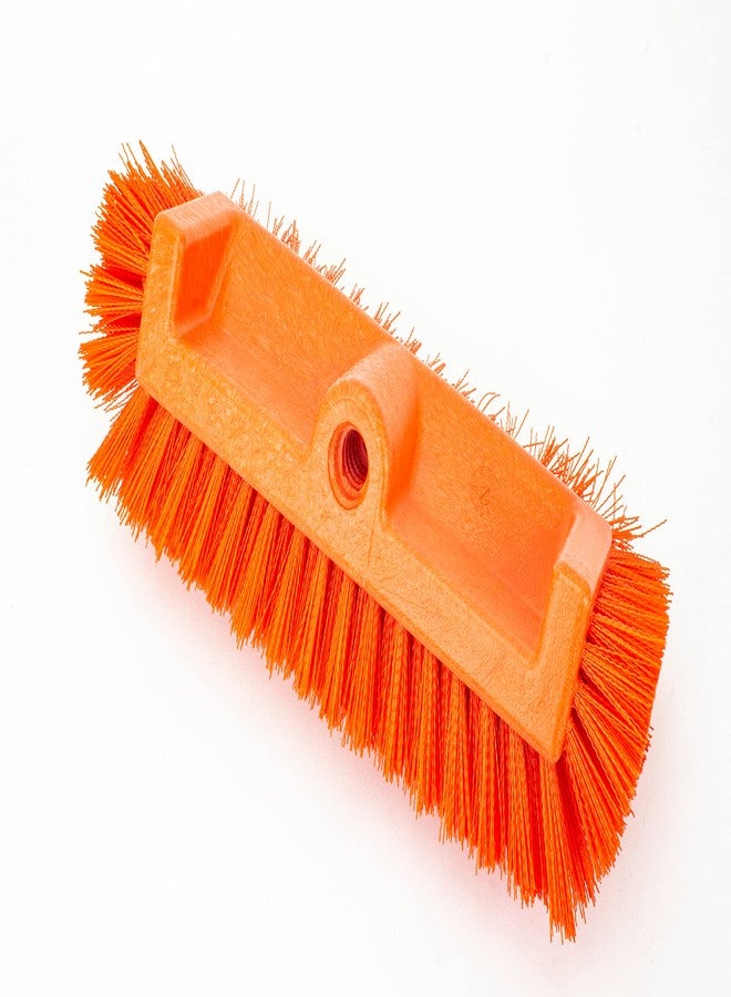 SPARTA Multi-Level Tile Scrub Brush 12" Wide Brush Head, Heavy-Duty Tile Cleaning Brush with End Bristles for Commercial Tiles, Tubs and Floor, Plastic, 12 Inches, Orange - Image 1