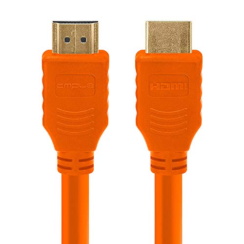 Cmple - HDMI Cable 1.5FT High Speed HDTV Ultra-HD (UHD) 3D, 4K @60Hz,18Gbps 28AWG HDMI Cord Audio Return 1.5 Feet Orange - Image 1