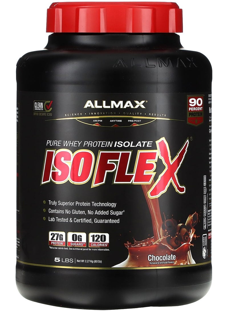 Allmax إيزوفليكس، 100% بروتين مصل اللبن المعزول، شوكولاتة، 5 أرطال (2.27 كجم)