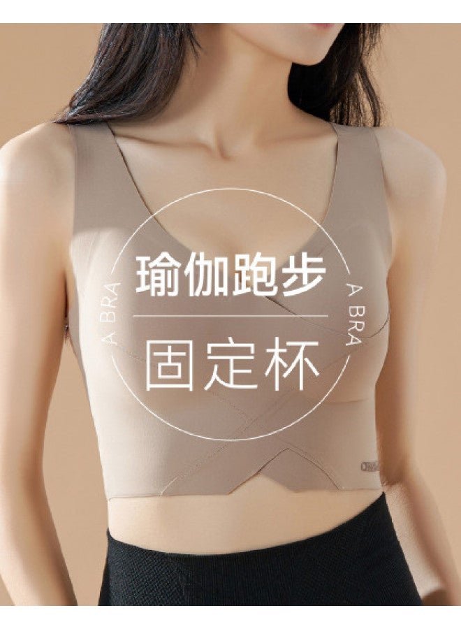 Fenton Seamless Hollow-out Back 3d Support Stretchy V-neck Sports Bra - Can Be Worn As Outerwear - Image 1