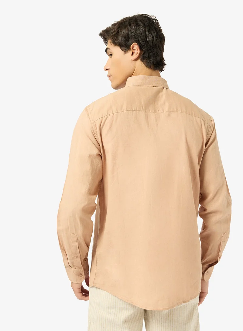 Ripples Mens Linen Blend Long Sleeves Shirt