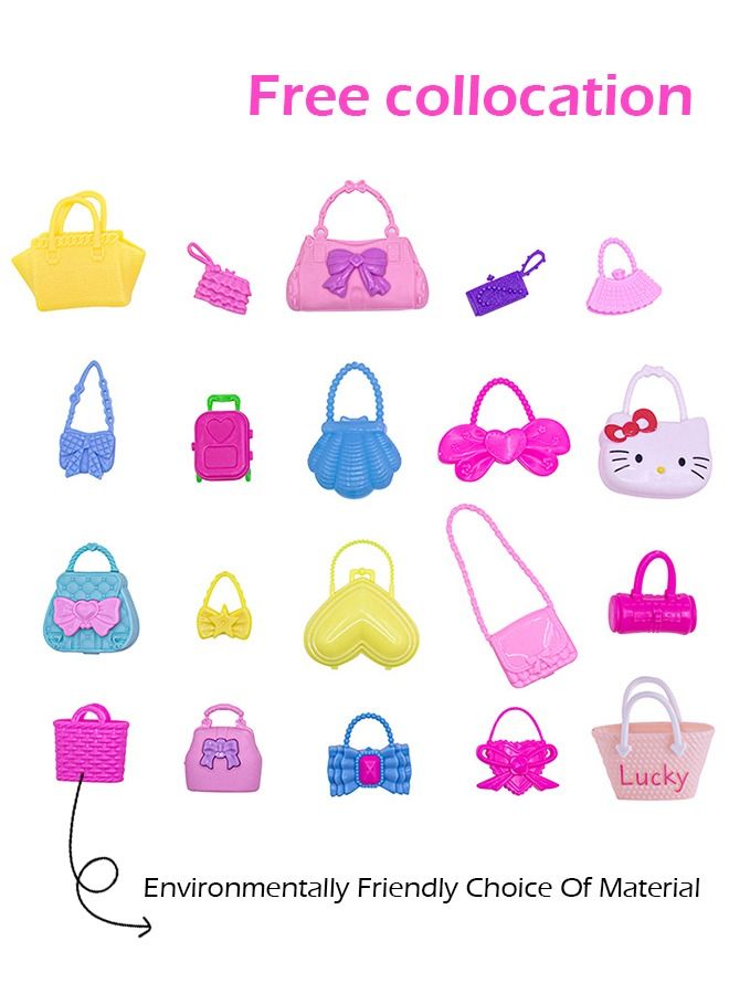 90 pcs Handmade Doll Clothes and Accessories Set Include 20 Dress 20 Bags 50 Other Accessories Suit for 30cm Doll Girls Gift Toys - Image 4