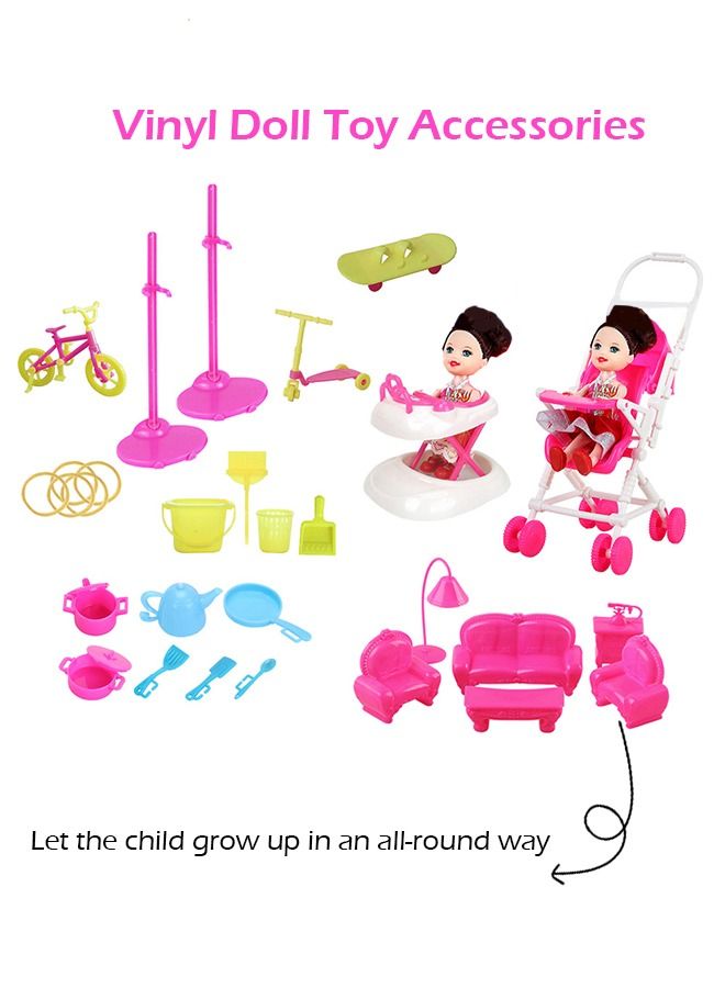 90 pcs Handmade Doll Clothes and Accessories Set Include 20 Dress 20 Bags 50 Other Accessories Suit for 30cm Doll Girls Gift Toys - Image 5