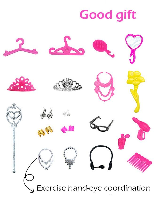 90 pcs Handmade Doll Clothes and Accessories Set Include 20 Dress 20 Bags 50 Other Accessories Suit for 30cm Doll Girls Gift Toys - Image 3