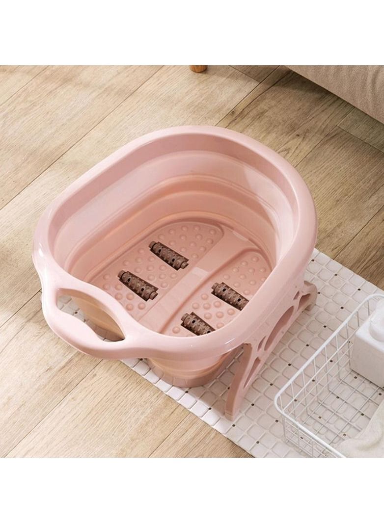 DubaiGallery Portable Folding Foot Spa pail Bath Plastic Foldable Foot Massage Soaking Bucket With 4 Massage Roller stable foot massager - Image 3