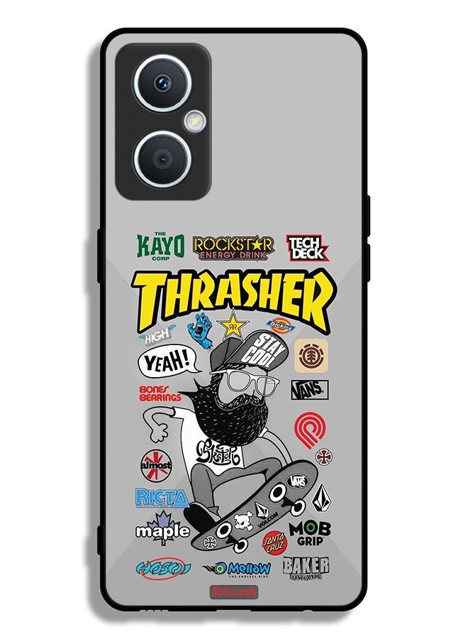 Tolwak Oppo A96 5G (China) Protective Case Cover Thrasher Sticker - Image 2
