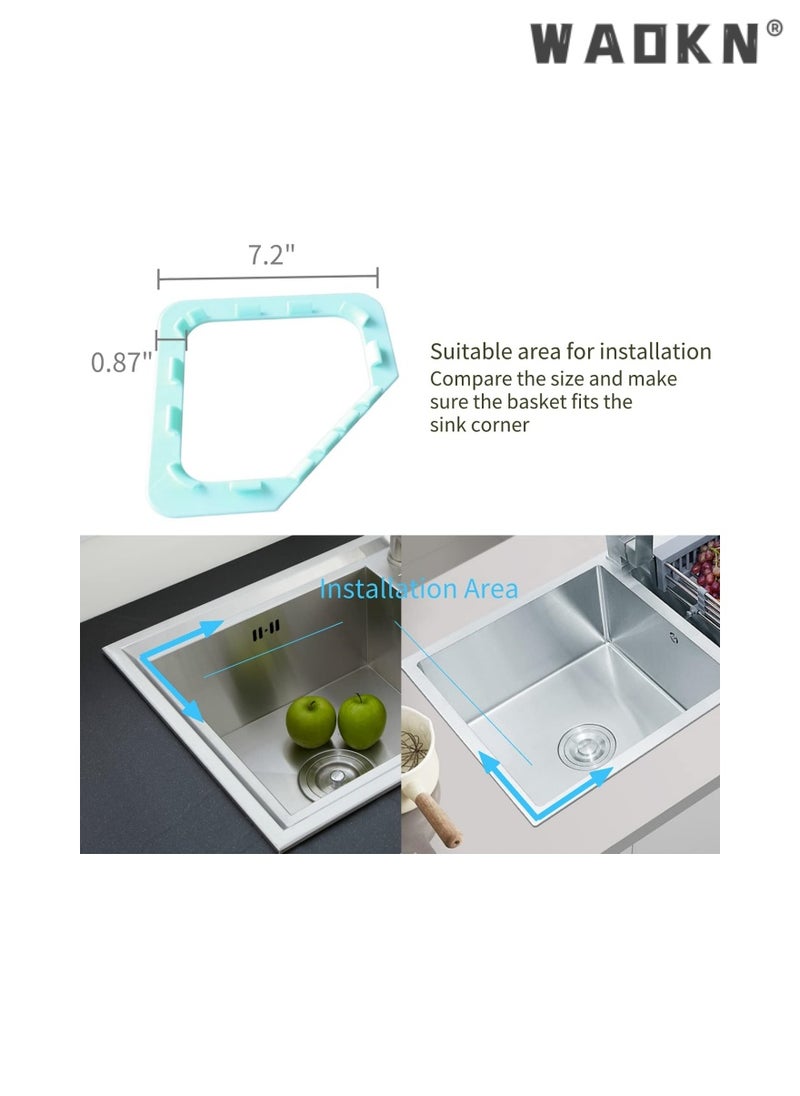 WAOKN Disposable Kitchen Sink Filter Screen Triangle Tri-Holder Filter with 200 PCS Sink Strainer Bag，Multipurpose Anti Clogging Food Residue Filter for Kitchen Food Waste Leftover Garbage  - Image 3