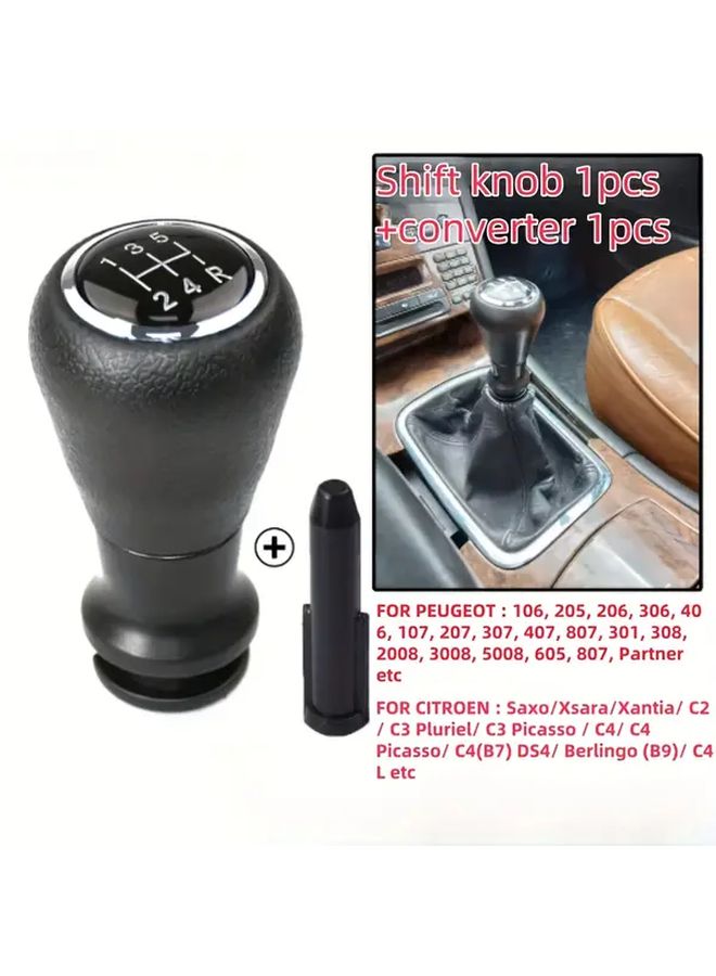 Universal Silvery Gear Shift Shifter Knob With Converter - Image 1