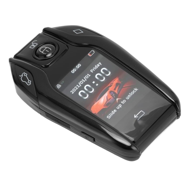 Smart Key Fob Keyless Entry Remote with LCD Touch Screen Auto Window Roll Up Anti Lost Black - Image 3