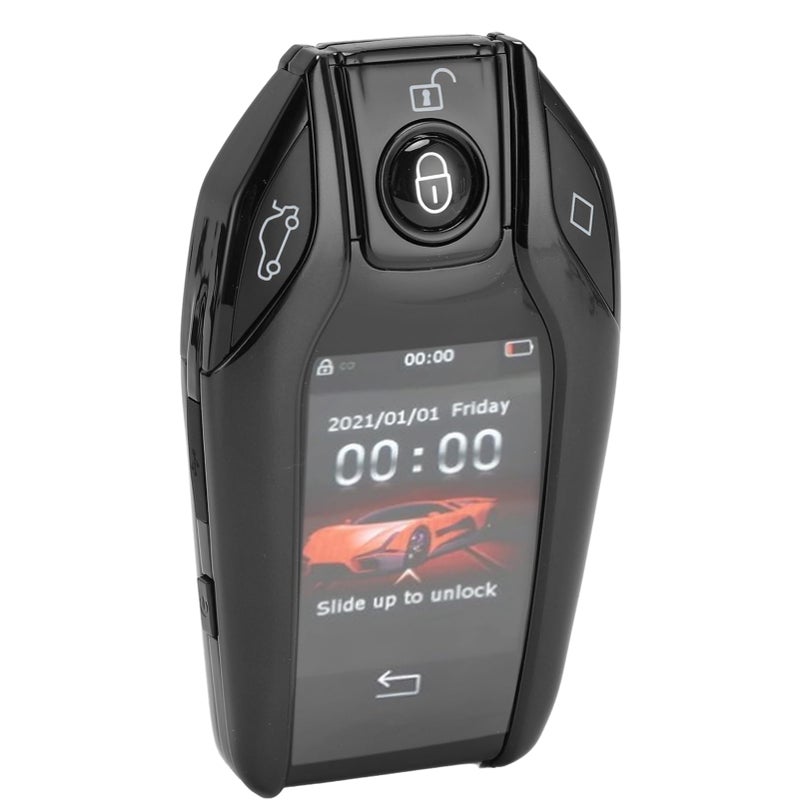 Smart Key Fob Keyless Entry Remote with LCD Touch Screen Auto Window Roll Up Anti Lost Black - Image 2