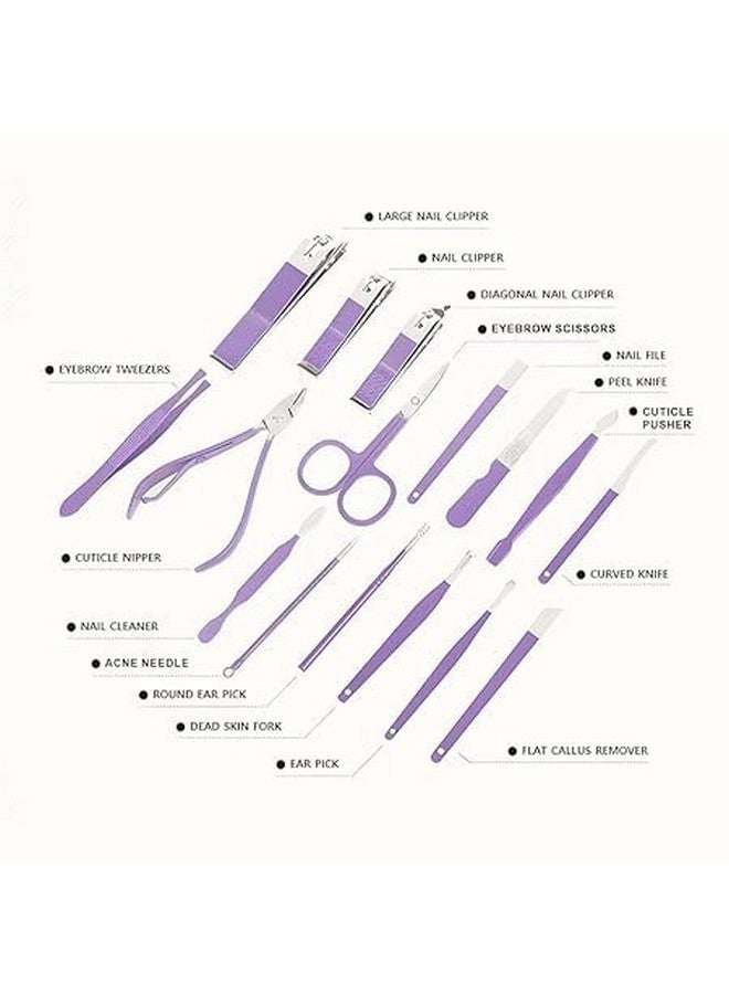 Simxen Manicure Set Nail Clipper Kit - 16 Pieces Stainless Steel Manicure Kit - Nail Care Tools for Hand & Feet - Nail Clippers Pedicure Professional Grooming Kits for Facial Care, Hand Care, Foot Care (Assorted Color) - Image 4